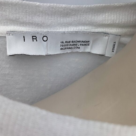 IRO Spring Drop Shoulder Oversized Semi-sheer Crewneck Cotton Blend T-Shirt XS/S - Picture 6 of 6